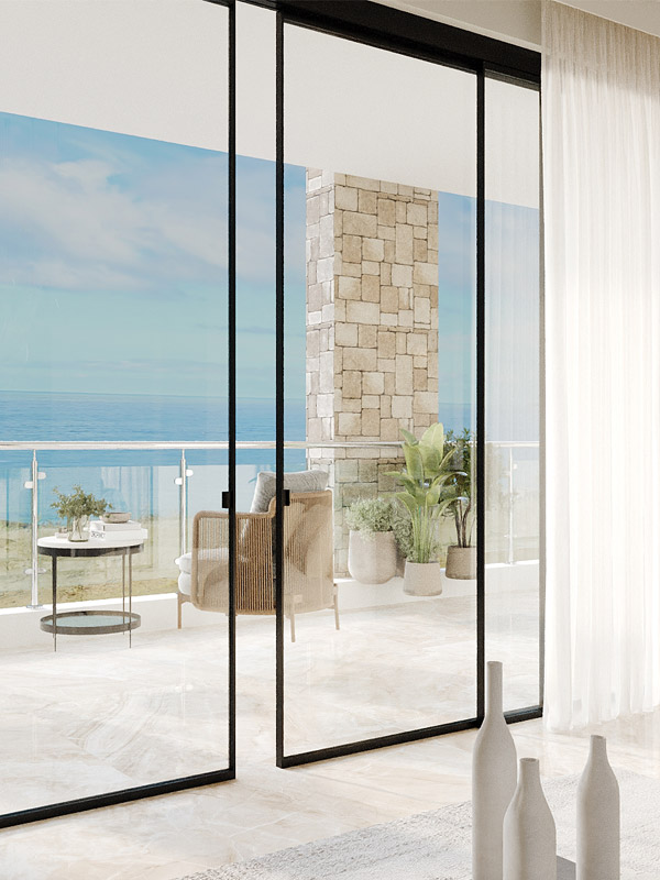 patio window doors with beautiful view